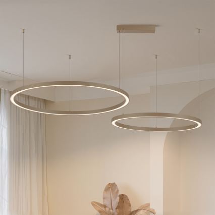 Brilagi - LED Stmievateľný luster na lanku PORTOFINO LED/98W/230V 3000-6000K béžová + diaľkové ovládanie