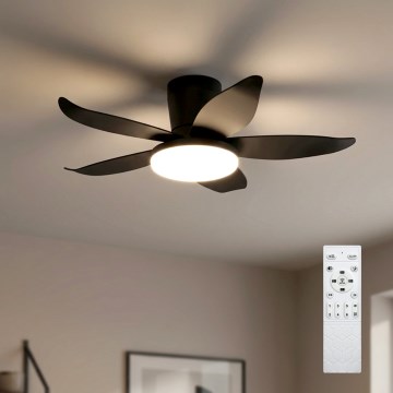 Brilagi - stmievateľný stropný ventilátor s LED/32W/230V 3000-6500K pr. 95 cm čierna + diaľkové ovládanie