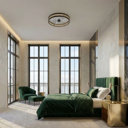 Brilagi - LED stmievateľný stropný ventilátor LED/34W/230V 50 cm čierna/zlatá + diaľkové ovládanie