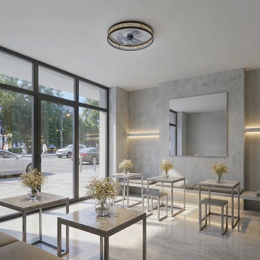 Brilagi - LED stmievateľný stropný ventilátor LED/34W/230V 50 cm čierna/zlatá + diaľkové ovládanie