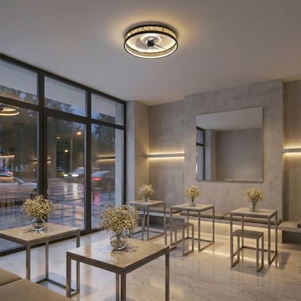 Brilagi - LED stmievateľný stropný ventilátor LED/34W/230V 50 cm čierna/zlatá + diaľkové ovládanie