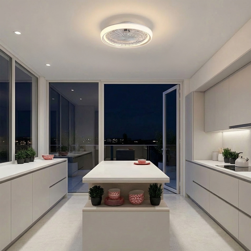 Brilagi - LED stmievateľný stropný ventilátor LED/40W/230V 3000-6500K priemer 48 cm biela + diaľkové ovládanie