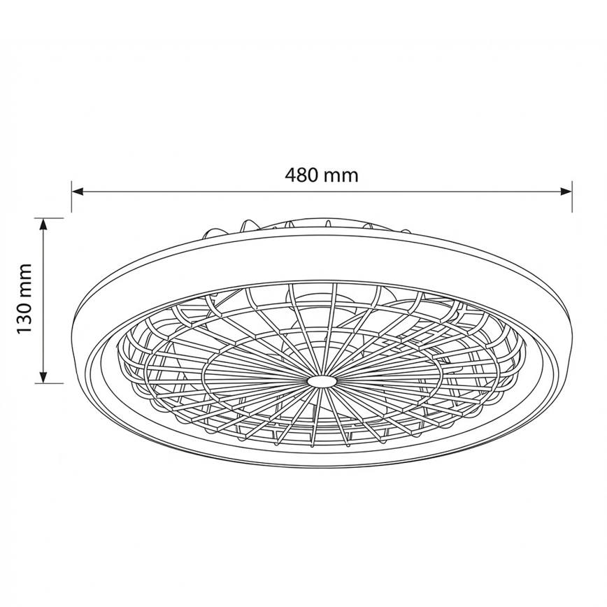 Brilagi - LED stmievateľný stropný ventilátor LED/40W/230V 3000-6500K priemer 48 cm biela + diaľkové ovládanie