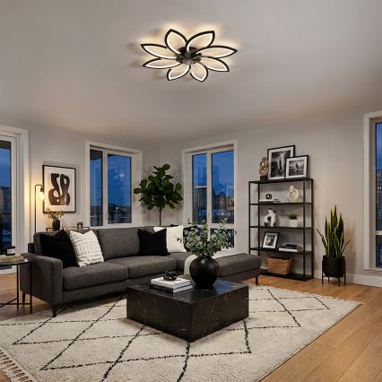 Brilagi - LED stlmiteľný stropný ventilátor LED/43W/230V pr. 90 cm čierna + diaľkový ovládač