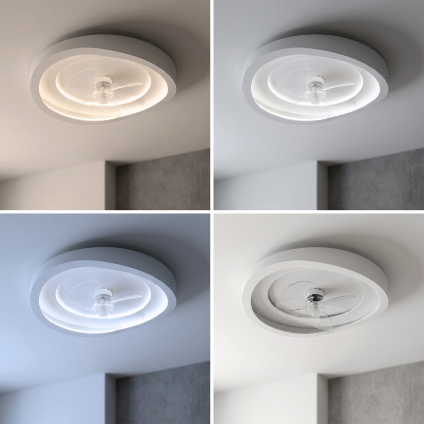 Brilagi - Stmievateľný LED stropný ventilátor LED/80W/230V 3000-6500K pr. 50 cm biely + diaľkové ovládanie