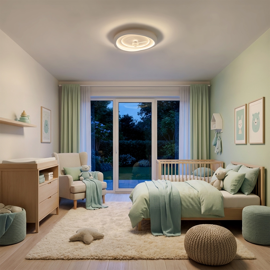Brilagi - Stmievateľný LED stropný ventilátor LED/80W/230V 3000-6500K pr. 50 cm biely + diaľkové ovládanie