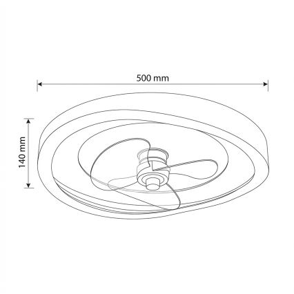 Brilagi - Stmievateľný LED stropný ventilátor LED/80W/230V 3000-6500K pr. 50 cm biely + diaľkové ovládanie