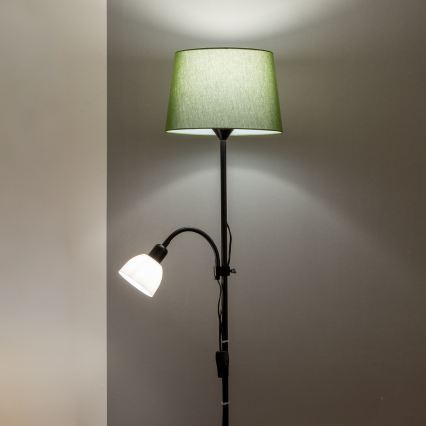 Brilagi - Stojaca lampa CERIA 2v1 1xE27/100W/230V + 1xE14/25W čierna/zelená