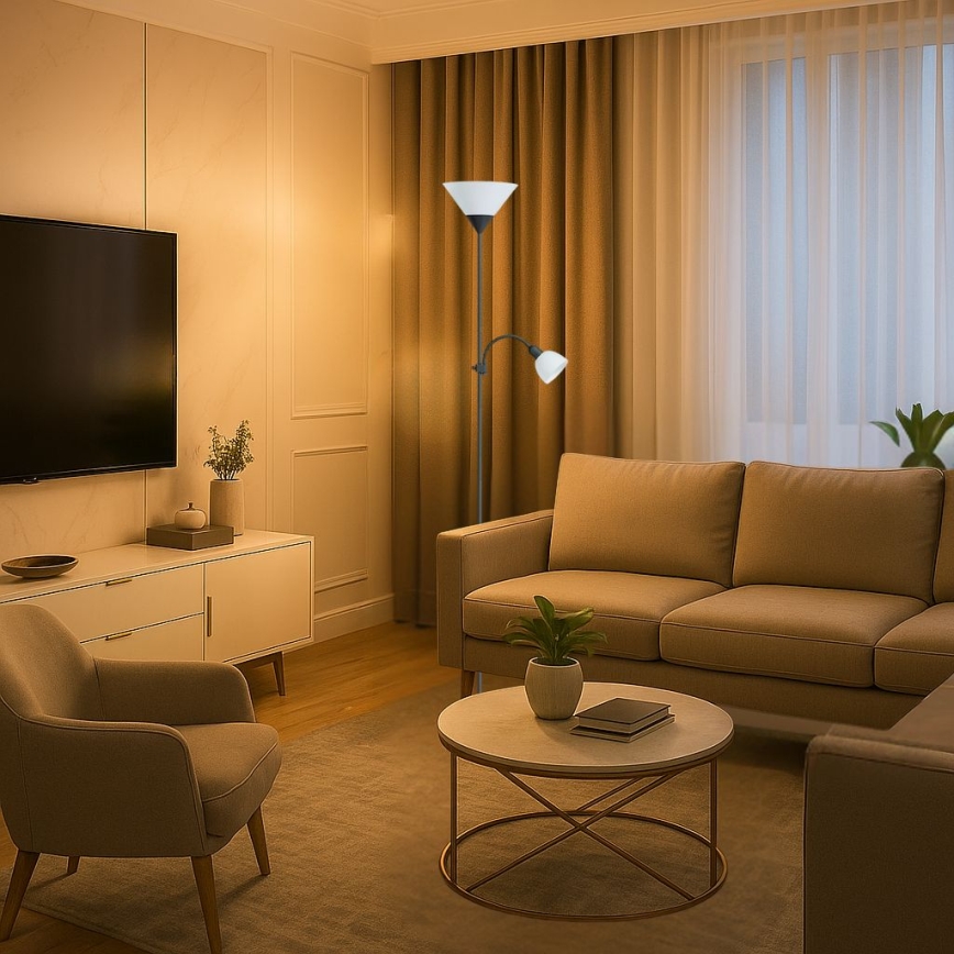 Brilagi - Stojacia lampa ARIANA 1xE27/100W/230V + 1xE14/25W čierna