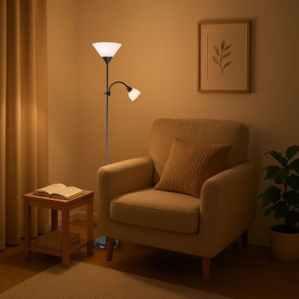 Brilagi - Stojacia lampa ARIANA 1xE27/100W/230V + 1xE14/25W čierna