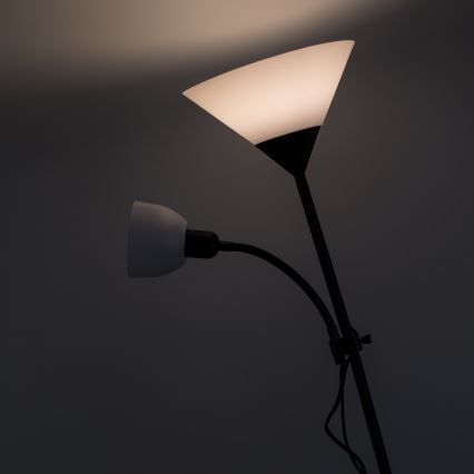 Brilagi - Stojacia lampa ARIANA 1xE27/100W/230V + 1xE14/25W čierna