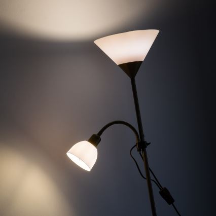 Brilagi - Stojacia lampa ARIANA 1xE27/100W/230V + 1xE14/25W zlatá