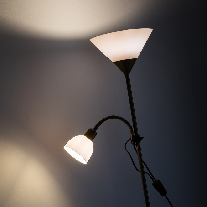 Brilagi - Stojacia lampa ARIANA 1xE27/100W/230V + 1xE14/25W zlatá