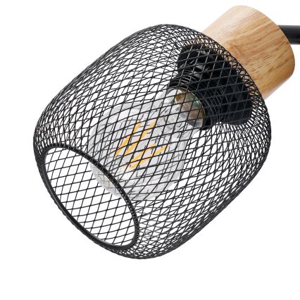 Brilagi - Stojacia lampa BASKLITE 3xE27/15W/230V drevo/čierna