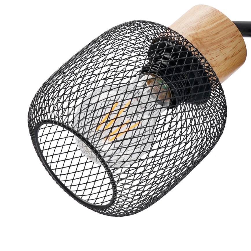 Brilagi - Stojacia lampa BASKLITE 3xE27/15W/230V kaučukové drevo/čierna