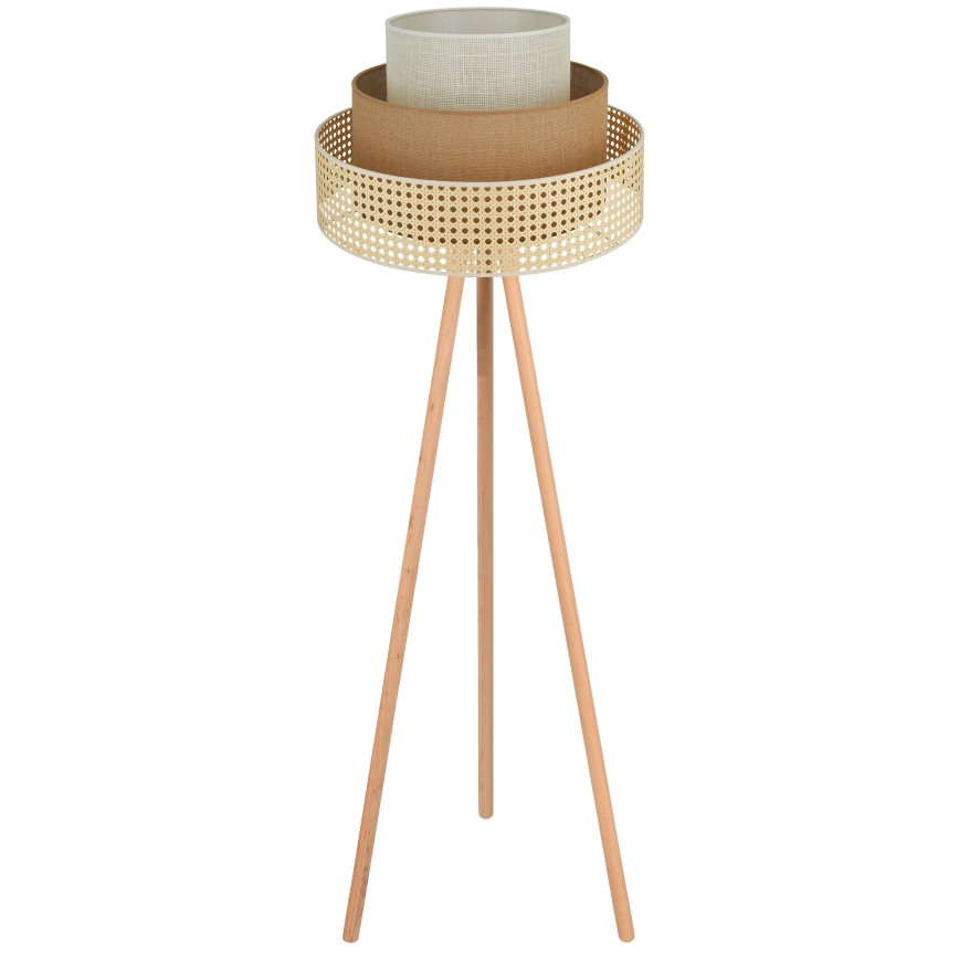 Brilagi - Stojacia lampa CEDAR LUNETA 1xE27/15W/230V béžová/hnedá/krémová