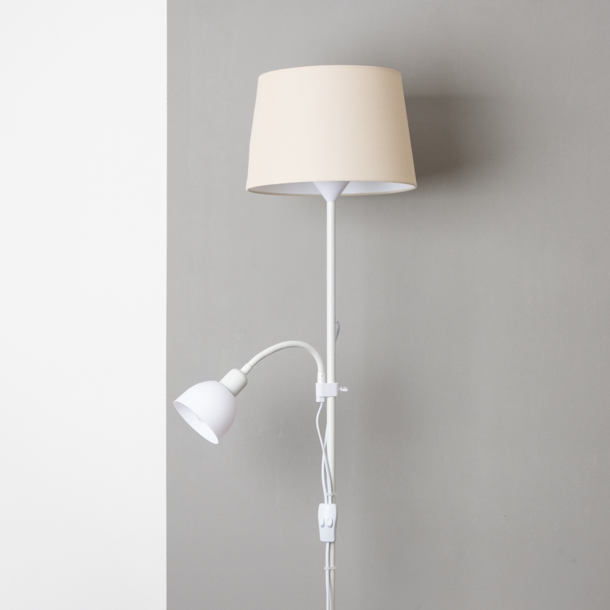 Brilagi - Stojacia lampa CERIA 1xE27/100W/230V + 1xE14/25W biela/béžová