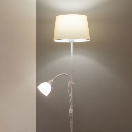 Brilagi - Stojacia lampa CERIA 1xE27/100W/230V + 1xE14/25W biela/béžová