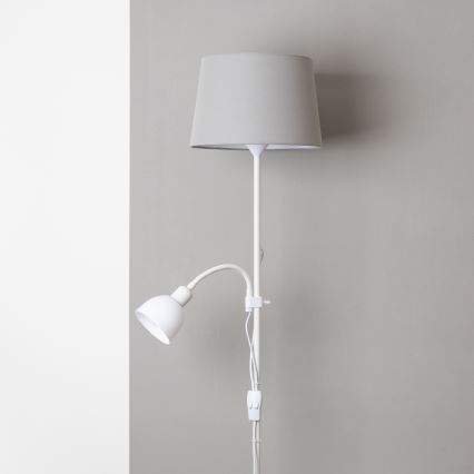 BRILAGI - Stojacia lampa CERIA 1xE27/100W/230V + 1xE14/25W biela/šedá