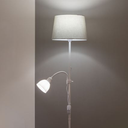 BRILAGI - Stojacia lampa CERIA 1xE27/100W/230V + 1xE14/25W biela/šedá
