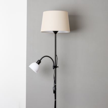 Brilagi - Stojacia lampa CERIA 1xE27/100W/230V + 1xE14/25W čierna/béžová