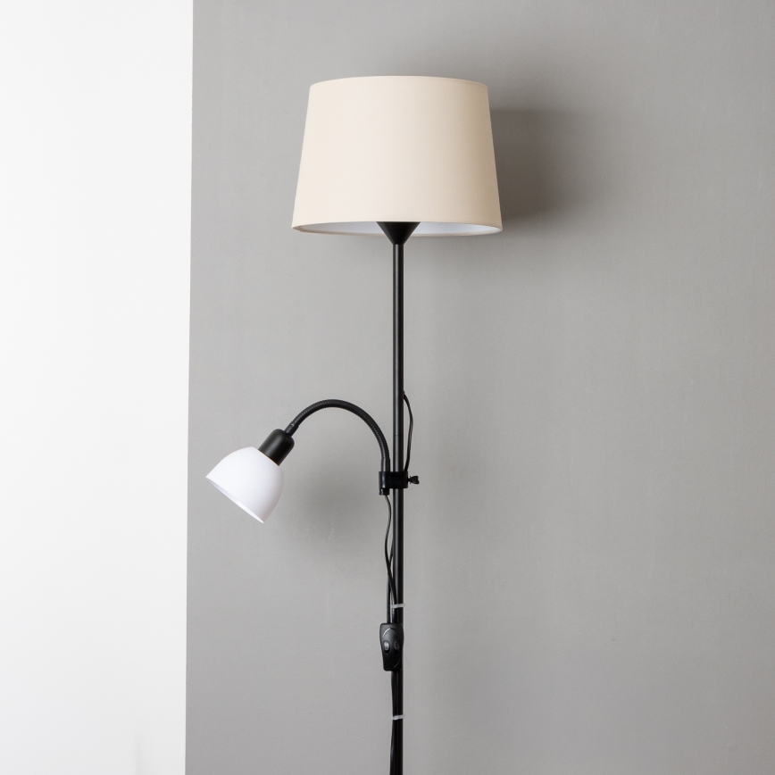 Brilagi - Stojacia lampa CERIA 1xE27/100W/230V + 1xE14/25W čierna/béžová
