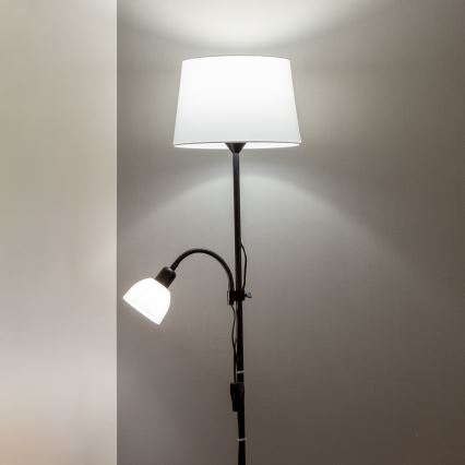 Brilagi - Stojacia lampa CERIA 1xE27/100W/230V + 1xE14/25W čierna/biela