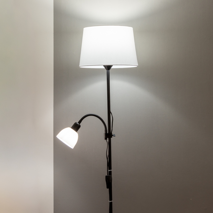 Brilagi - Stojacia lampa CERIA 1xE27/100W/230V + 1xE14/25W čierna/biela