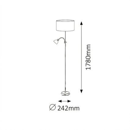 Brilagi - Stojacia lampa CERIA 1xE27/100W/230V + 1xE14/25W čierna/biela