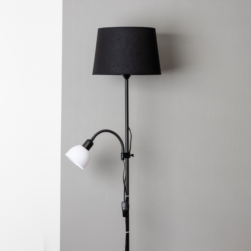 BRILAGI - Stojacia lampa CERIA 1xE27/100W/230V + 1xE14/25W čierna
