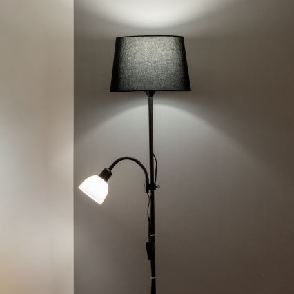 BRILAGI - Stojacia lampa CERIA 1xE27/100W/230V + 1xE14/25W čierna