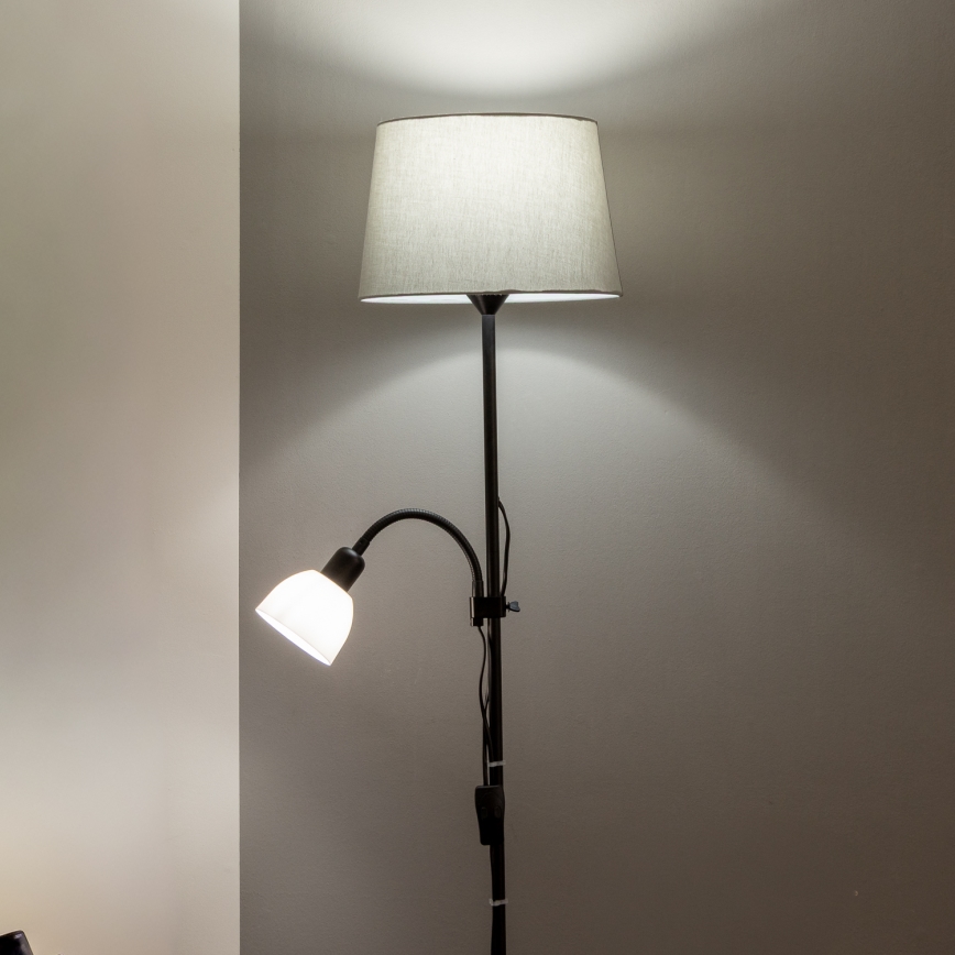 Brilagi - Stojacia lampa CERIA 1xE27/100W/230V + 1xE14/25W čierna/šedá