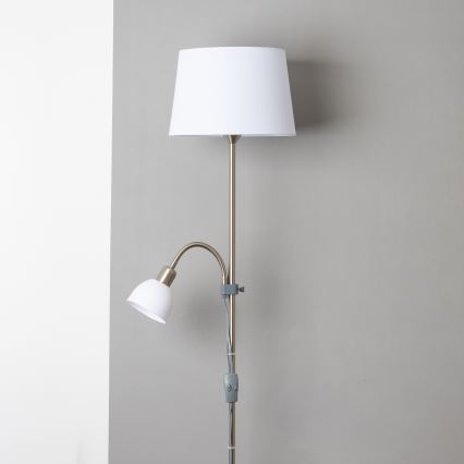 Brilagi - Stojacia lampa CERIA 1xE27/100W/230V + 1xE14/25W matný chróm/biela