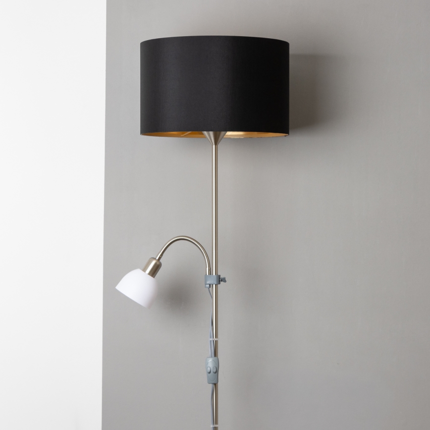 Brilagi - Stojacia lampa CERIA 1xE27/100W/230V + 1xE14/25W matný chróm/čierna