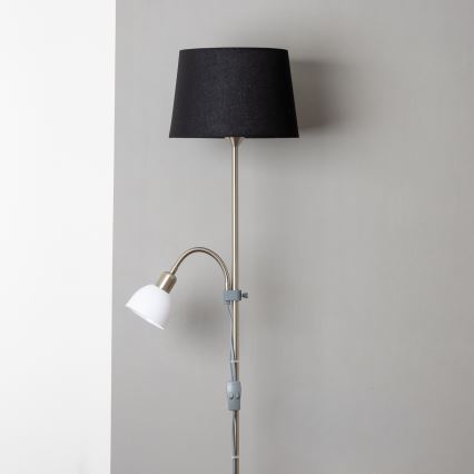 Brilagi - Stojacia lampa CERIA 1xE27/100W/230V + 1xE14/25W matný chróm/čierna