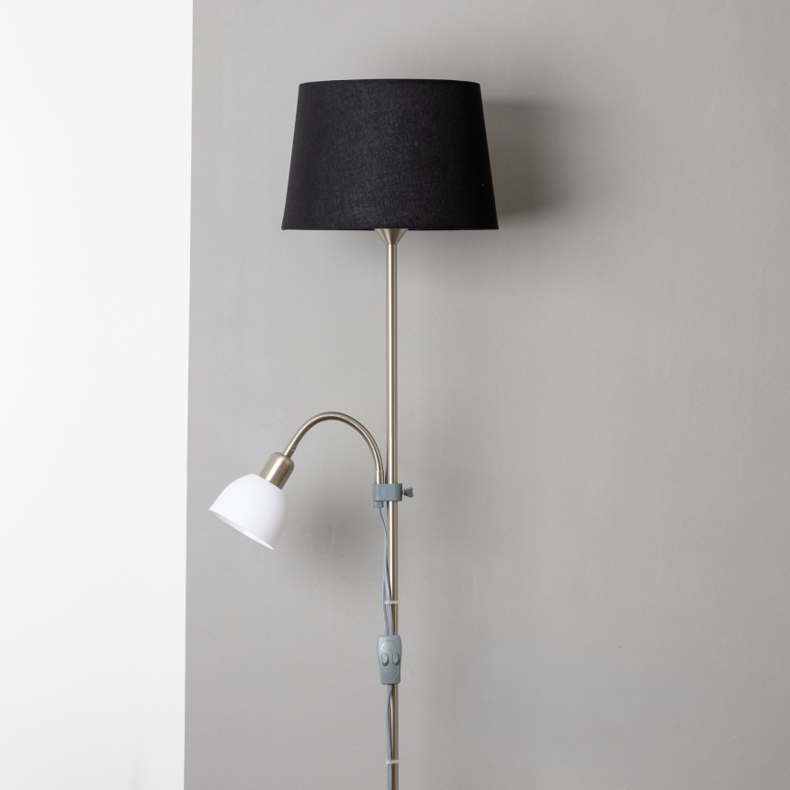 Brilagi - Stojacia lampa CERIA 1xE27/100W/230V + 1xE14/25W matný chróm/čierna