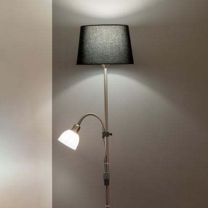Brilagi - Stojacia lampa CERIA 1xE27/100W/230V + 1xE14/25W matný chróm/čierna
