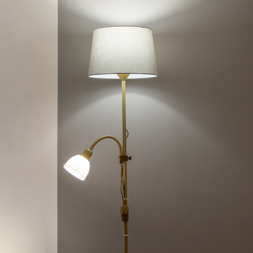 Brilagi - Stojacia lampa CERIA 1xE27/100W/230V + 1xE14/25W zlatá/šedá