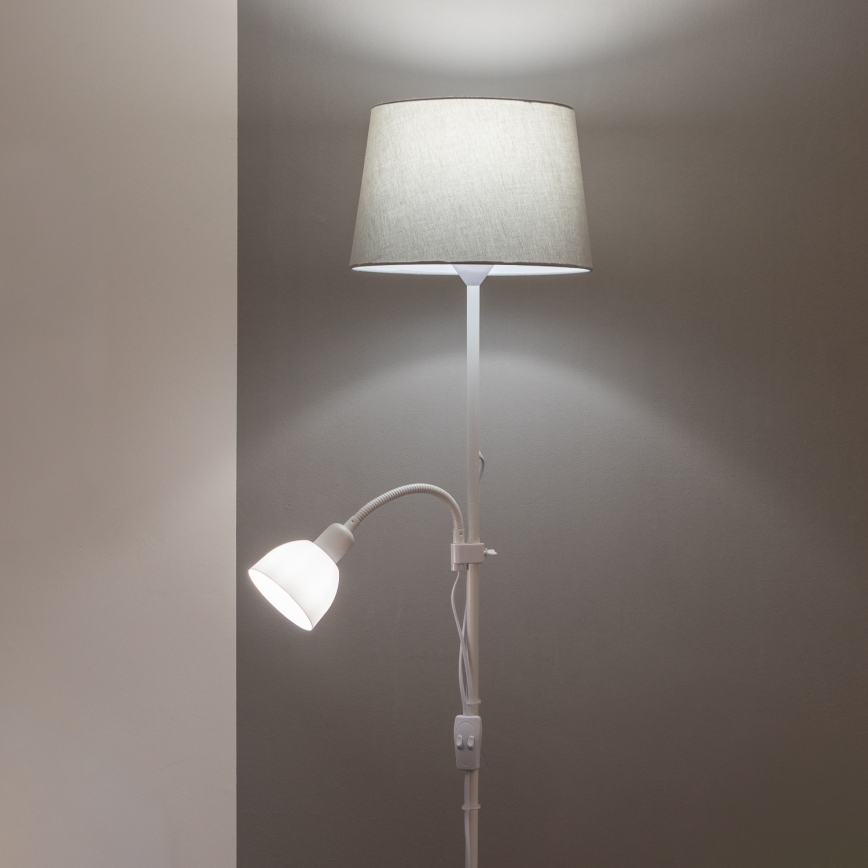 Brilagi - Stojacia lampa CERIA 2 v 1 1xE27/100W/230V + 1xE14/25W biela/šedá