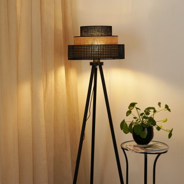Brilagi - Stojacia lampa DAKOTA LUNETA 1xE27/15W/230V čierna/béžová