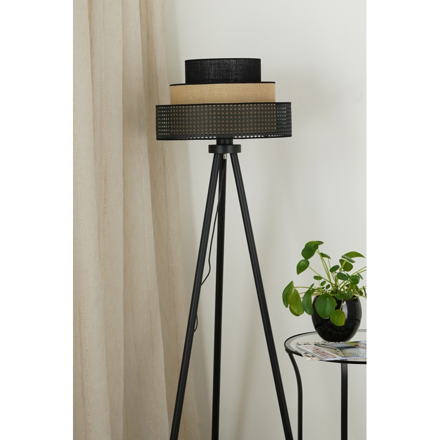 Brilagi - Stojacia lampa DAKOTA LUNETA 1xE27/15W/230V čierna/béžová