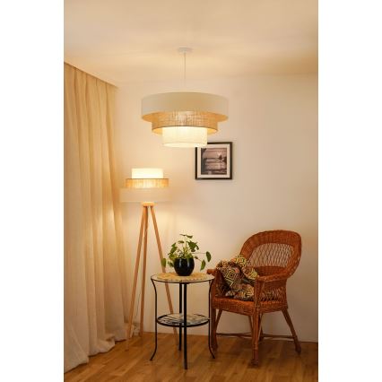 Brilagi - Stojacia lampa DENVER LUNETA 1xE27/15W/230V béžová/hnedá/krémová