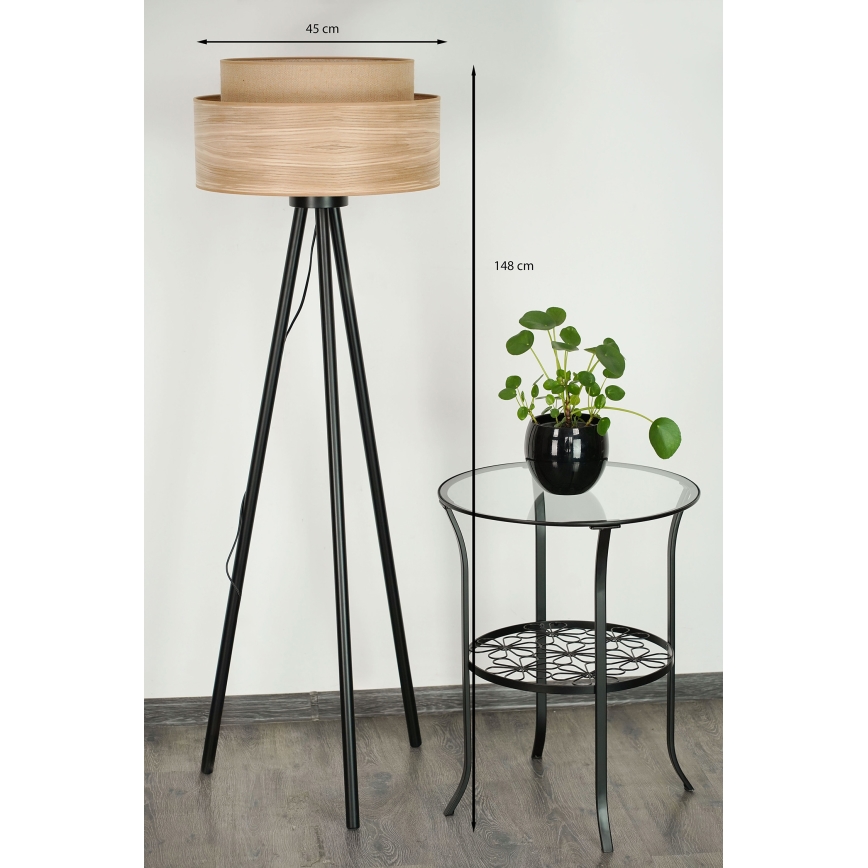 Brilagi - Stojacia lampa MONTANA BOHO 1xE27/15W/230V hnedá/čierna