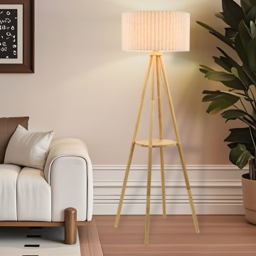 Brilagi - Stojacia lampa NORDIC WAVE 1xE27/15W/230V kaučukovník/ľan