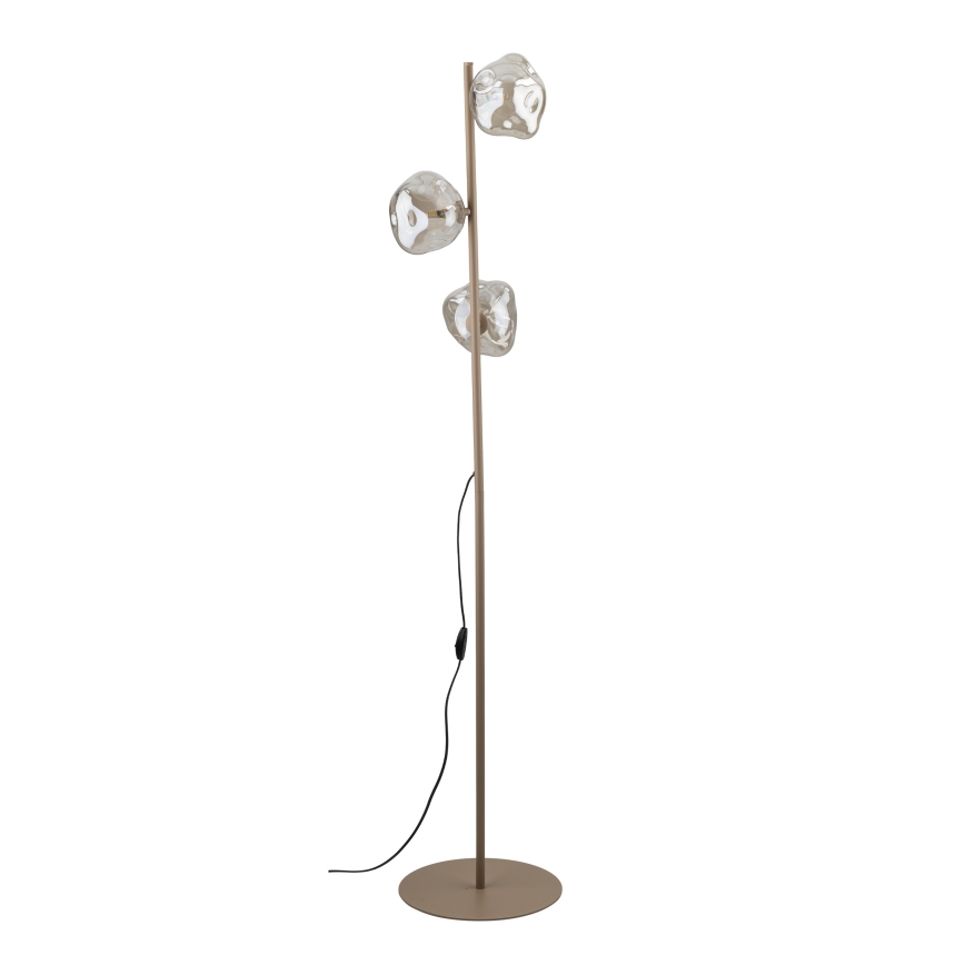 Brilagi - Stojacia lampa VULCANO 3xG9/8W/230V béžová/dymová béžová