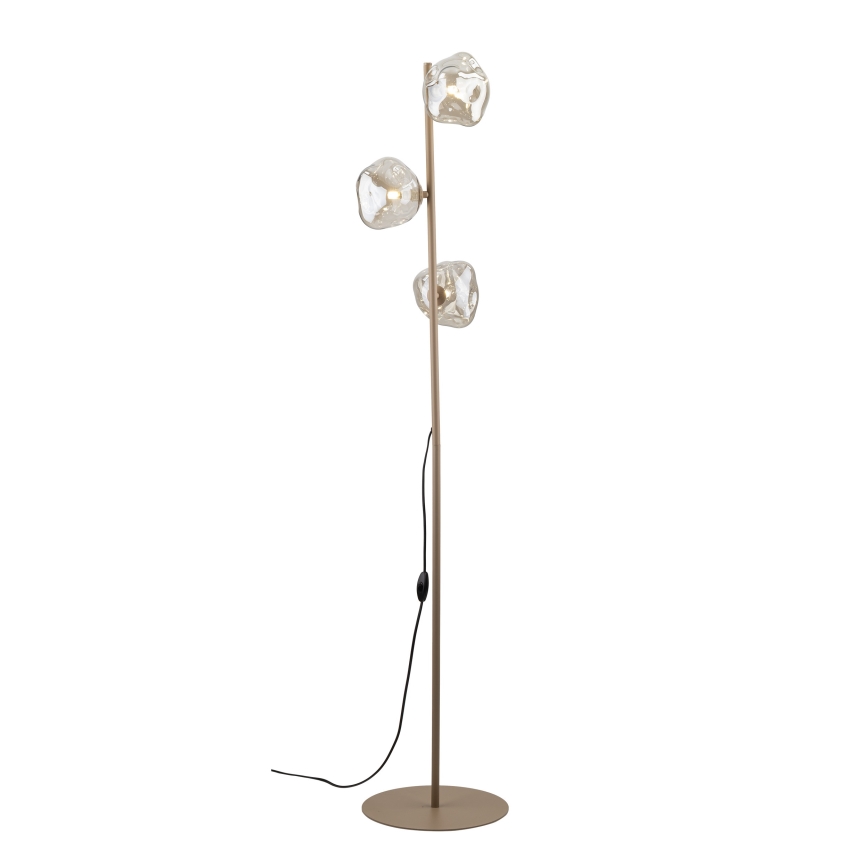 Brilagi - Stojacia lampa VULCANO 3xG9/8W/230V béžová/dymová béžová