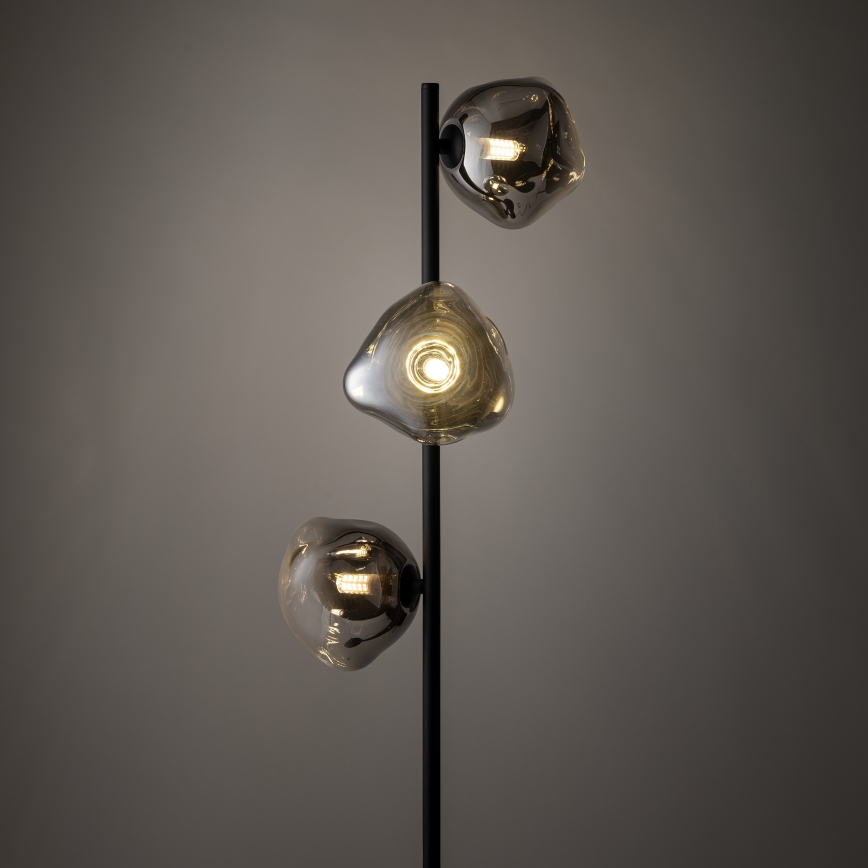 Brilagi - Stojacia lampa VULCANO 3xG9/8W/230V čierna/dymová čierna