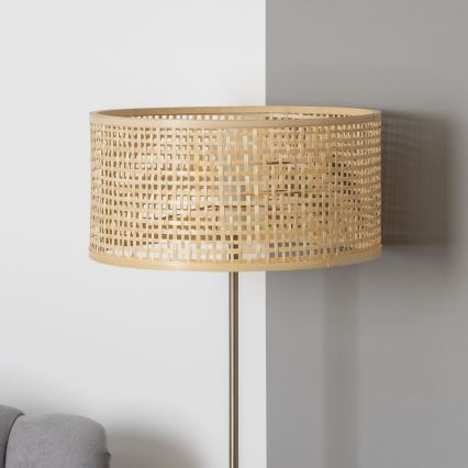 Brilagi - Stojacia LED lampa CERIA 1xE27/40W/230V pr. 40 cm bambus/matný chróm