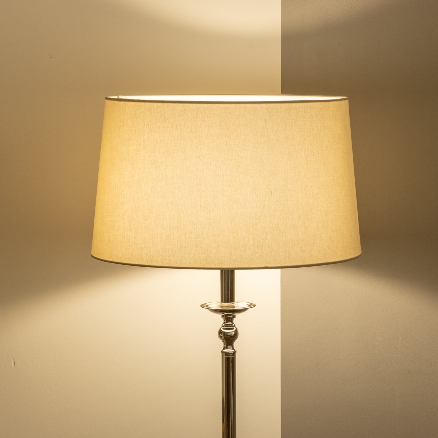 Brilagi - Stojacia LED lampa CERIA 1xE27/60W/230V pr. 45 cm lesklý chróm/béžová