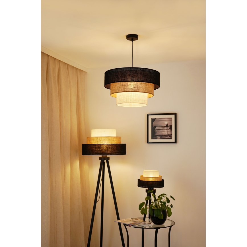 Brilagi - Stolná lampa ASPEN LUNETA 1xE27/15W/230V čierna/béžová/krémová